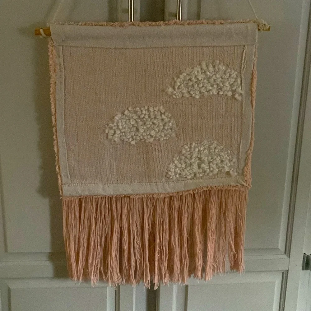 Oversized Macrame Woven wood cloud Tapestry for nursery